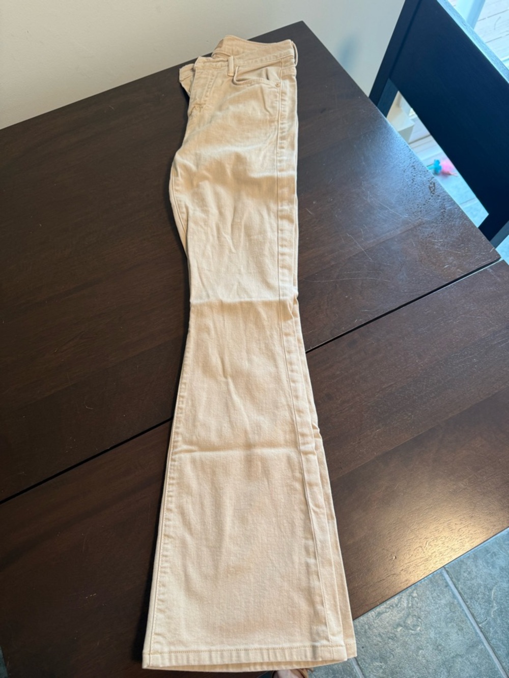MOTHER Beige Flare Jeans